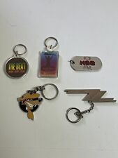 Music Station/ Bands Keychains Lot of 5, ZZ Top, KGB, KLOS, The Beat, VINTAGE picture