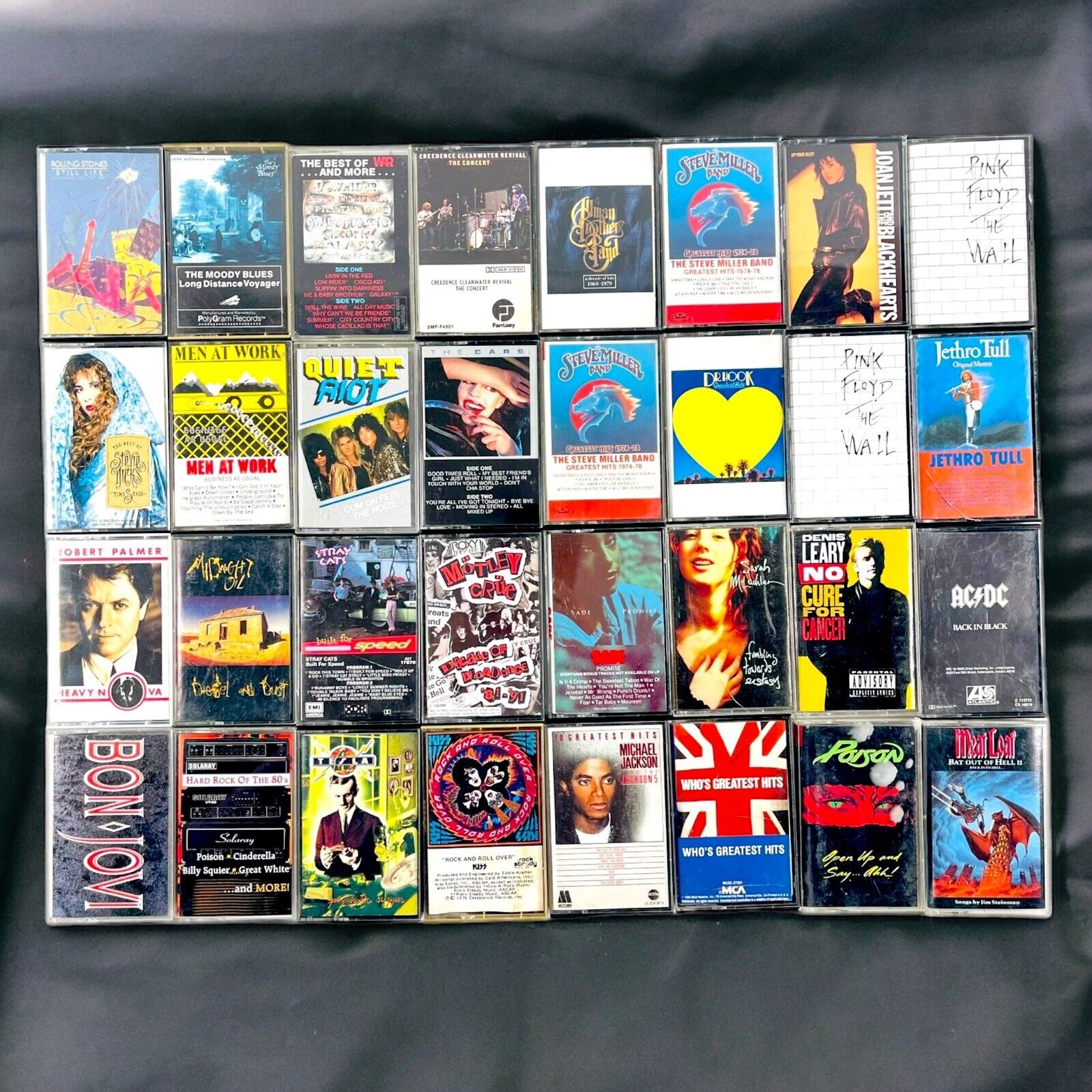 Rock and Roll Music Cassette Tapes Lot of 32 Vintage 70’s 80’s Glam Pop Comedy
