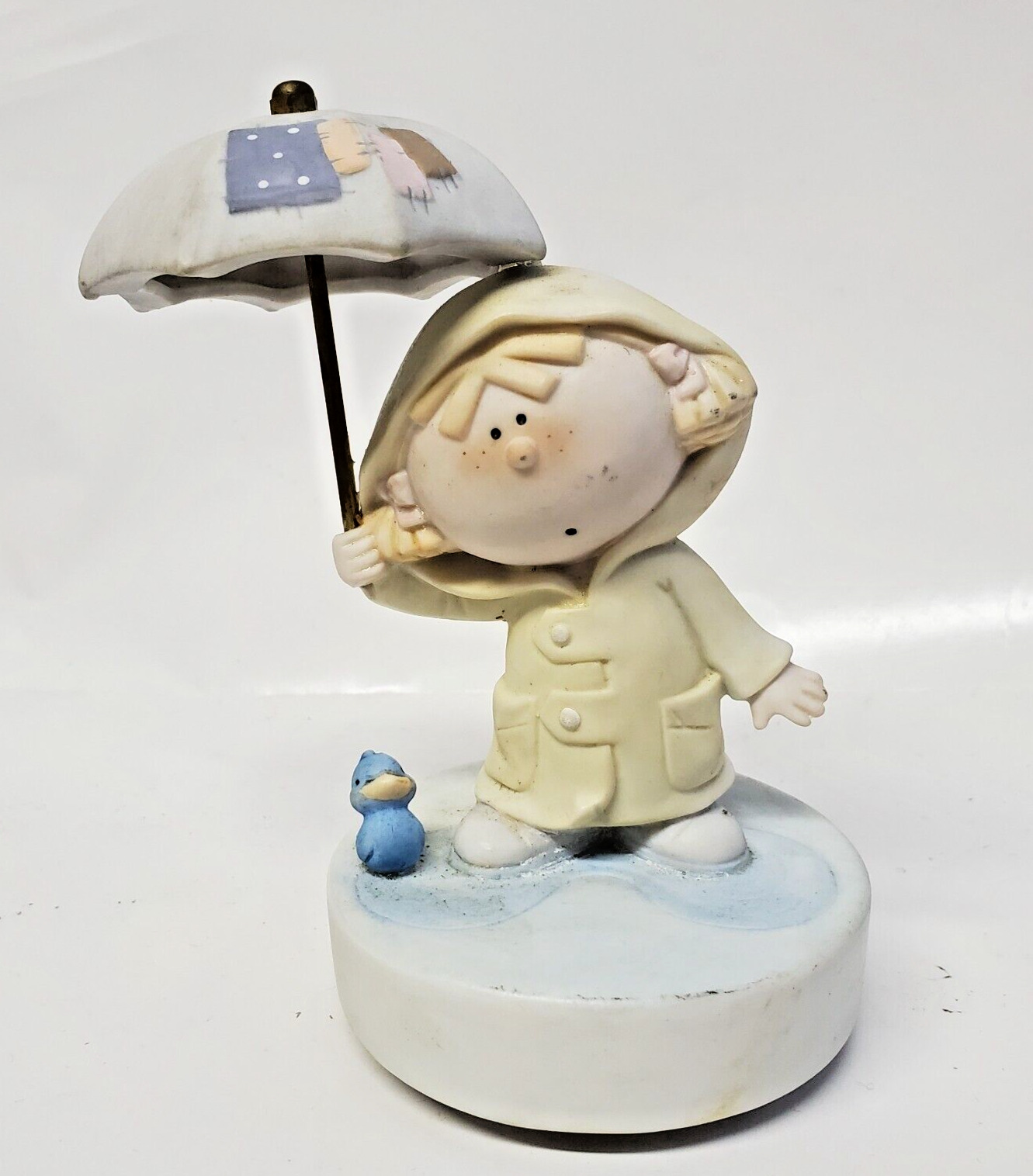 VINTAGE UMBRELLA GIRL With Bluebird MUSIC BOX Works Great (WITH VIDEO)