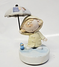 VINTAGE UMBRELLA GIRL With Bluebird MUSIC BOX Works Great (WITH VIDEO) picture
