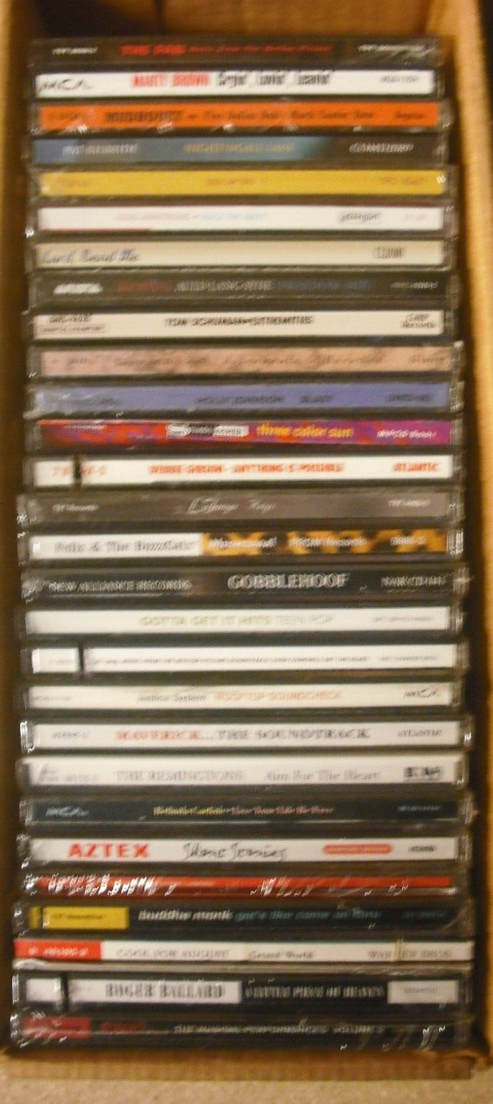 1 WHOLESALE LOT OF 30 MUSIC CDs, NEW, SEALED, (SOME CUT)