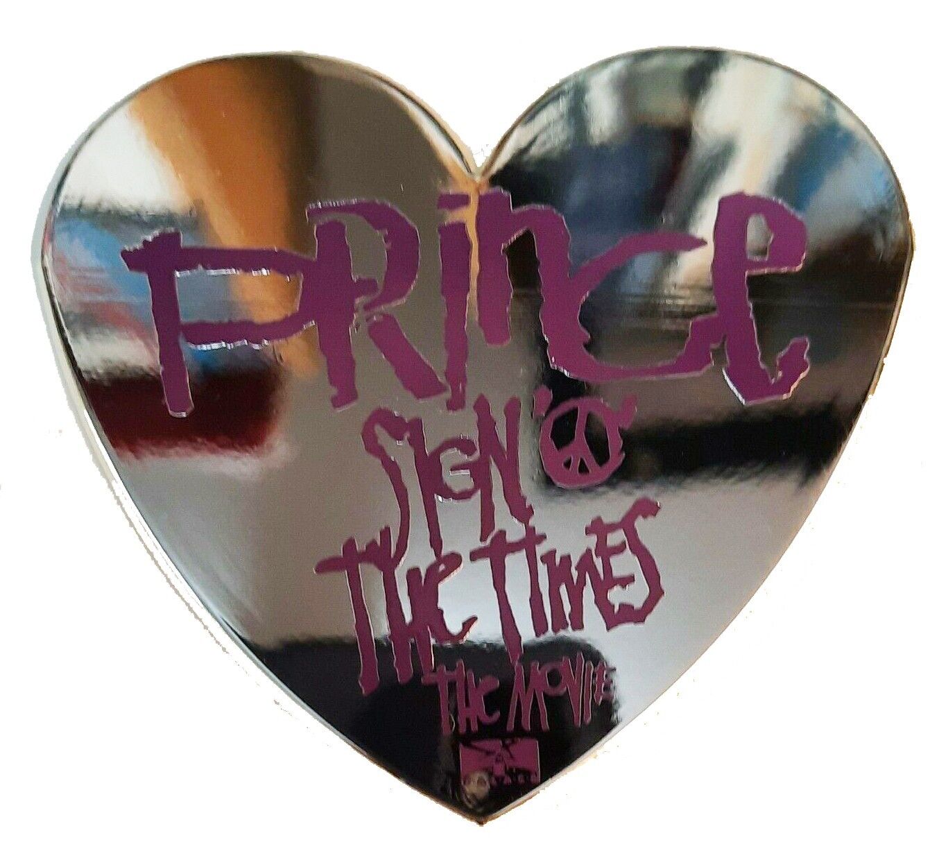 PRINCE  Badge Sign O\' The Times HEART SHAPED UK Orig. Promo Only MINT Bagged