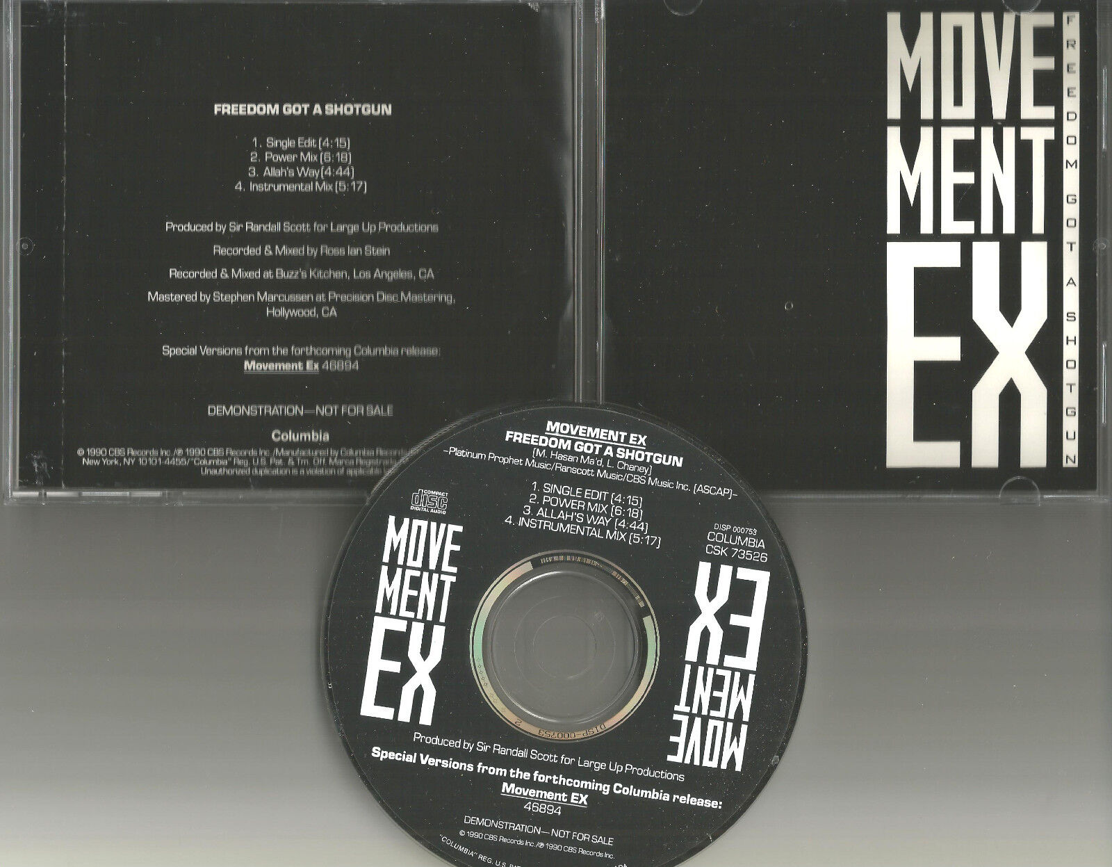 MOVEMENT EX Freedom got a Shotgun 4TRX MIXS &EDIT & INSTRUMENTAL PROMO CD single