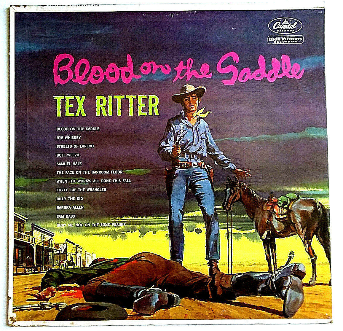 TEX RITTER - Blood on the Saddle - Vinyl LP 1960 Capital T1292 Mono Country 