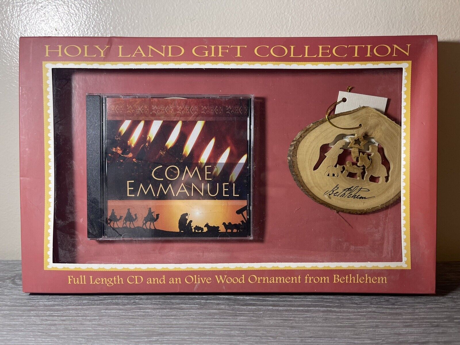 Holy Land Gift Collection - CD & Hand-Carved Ornament Come Emmanuel New In Box