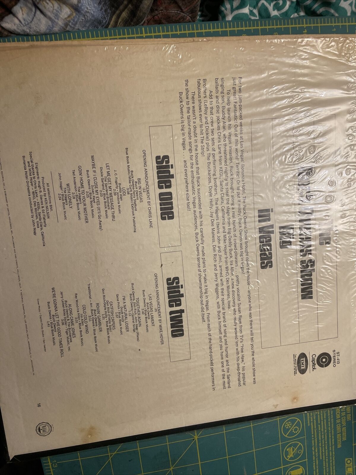 The BUCK OWENS Show BIG IN VEGAS Buckaroos Record LP Vinyl Capitol Vtg Country