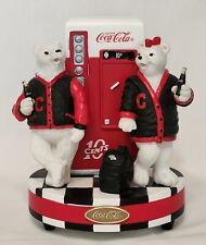 1997  Vintage Windup Music Box Coca Cola Bear Vending Machine Backpack picture