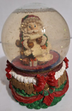 Vintage Musical Santa w/ List Snow Globe Plays “Santa Claus Is Coming To Town” picture