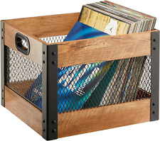 X-cosrack Vinyl Record Storage Crate, Wooden Record Holder, Records Organizer - picture