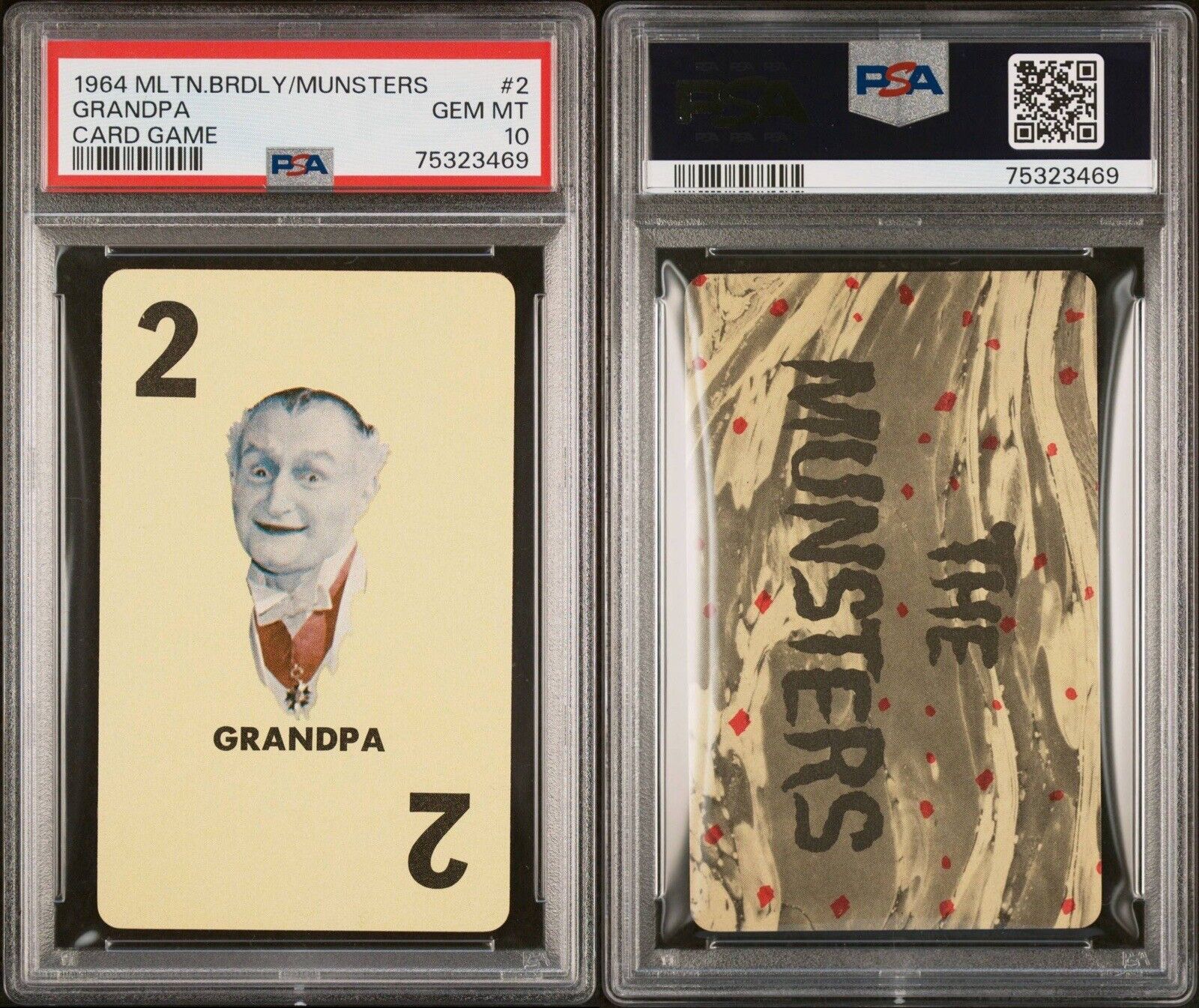 VINTAGE 1964 MILTON BRADLEY MUNSTERS GRANDPA CARD GAME ROOKIE PSA 10 GEM MINT