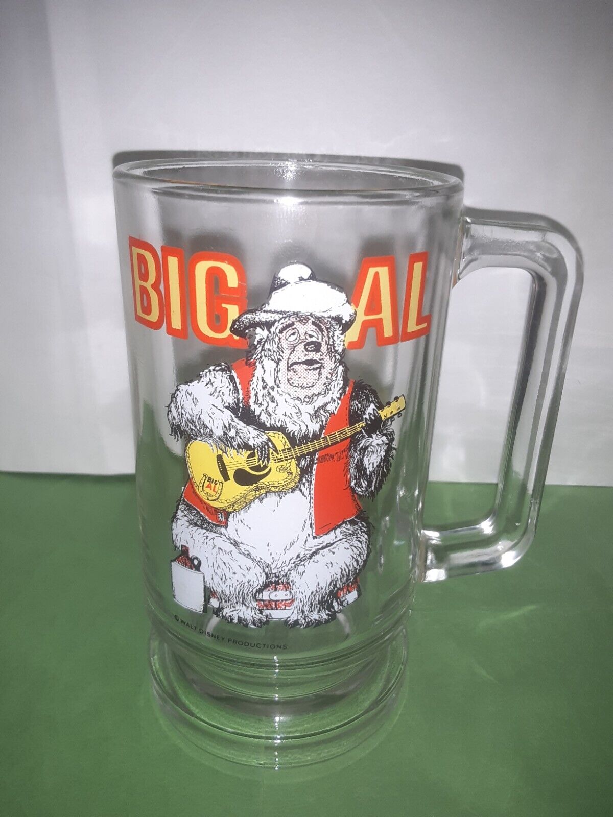 Vintage 1970'S Walt Disney Big Al Country Bear Jamboree Guitar Glass Cup Mug