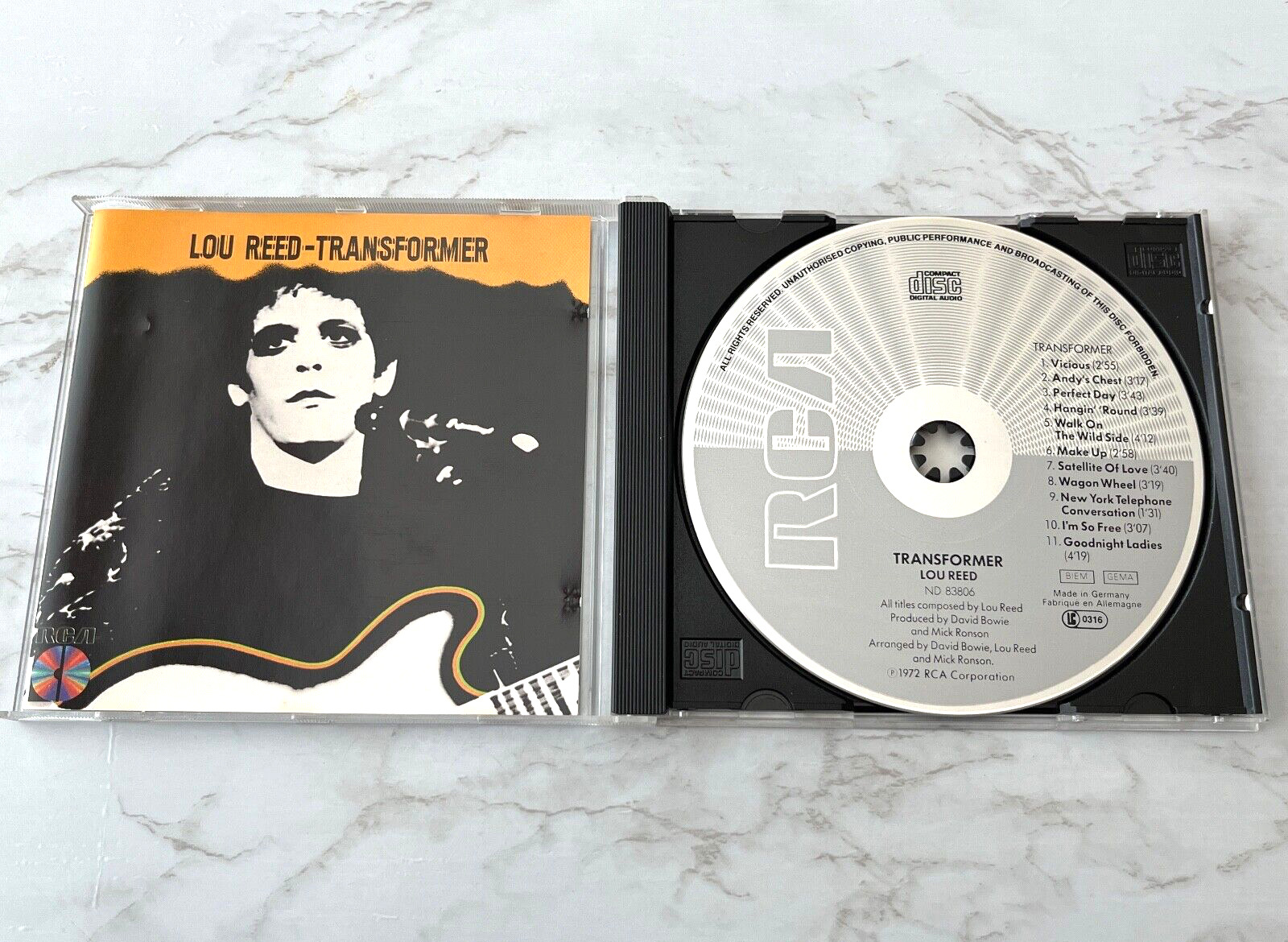Lou Reed Transformer CD TARGET ERA MADE IN GERMANY RCA ND83 806 GREY FACE RARE