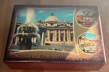 Vintage Hardwood Music Box, Italy Rome Roma, Plays Arrivederci, Sanyo Movement picture