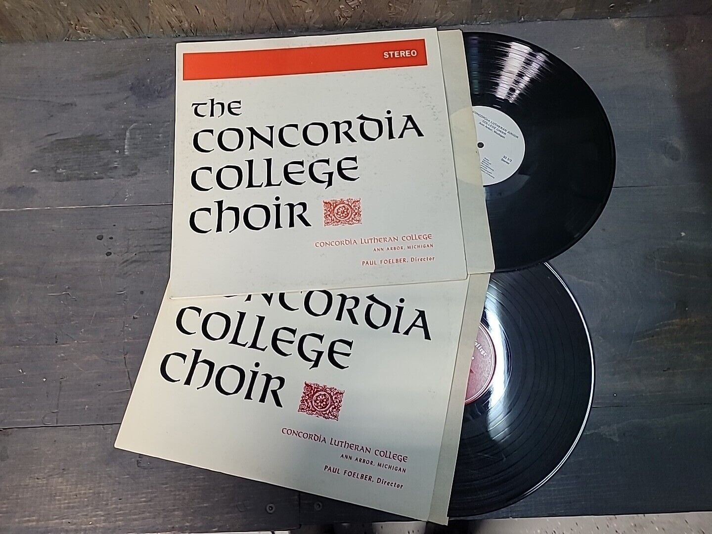 *2*The Concordia College Choir-Lutheran Ann Arbor MI Paul Foelber 33rpm Vintage 