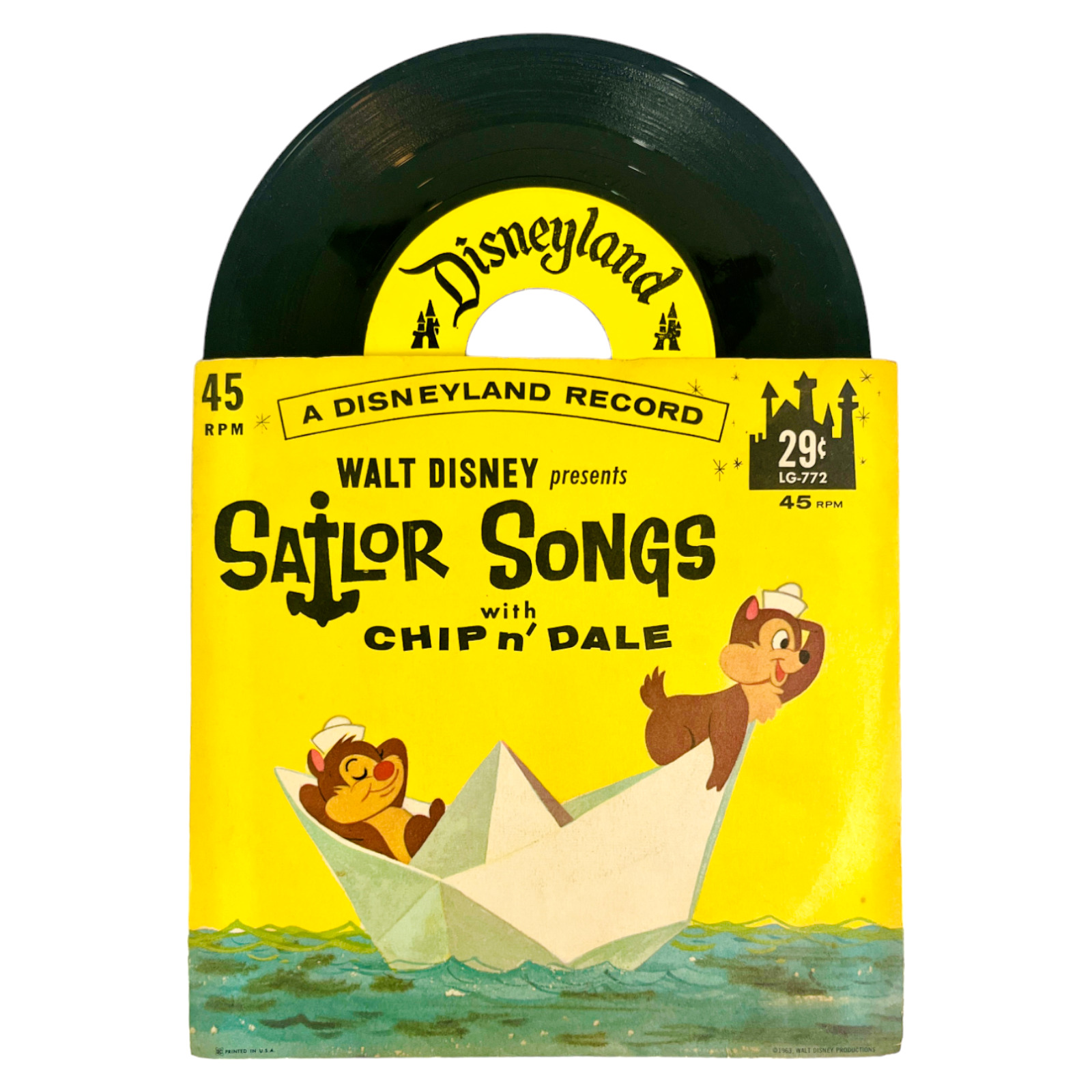 Chip and Dale Record Sailor Songs 45rpm Disney Disneyland #LG-772 Vintage 1963