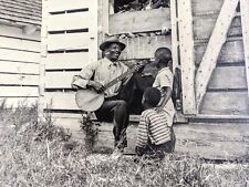 Vtg 1949 Art Photograph African American Banjo Player Children by Caryl Firth   picture