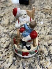 VIGOR Vintage Music Box Santa on Chimney - Plays 