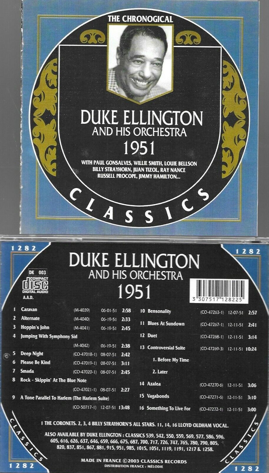 DUKE ELLINGTON 1951-CLASSICS CD JUST REISSUED LONG OUT OF PRINT NEW SEALED