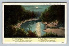 Swanee River Dixieland, Moonlight View, Song Lyrics, Linen c1939 Postcard picture