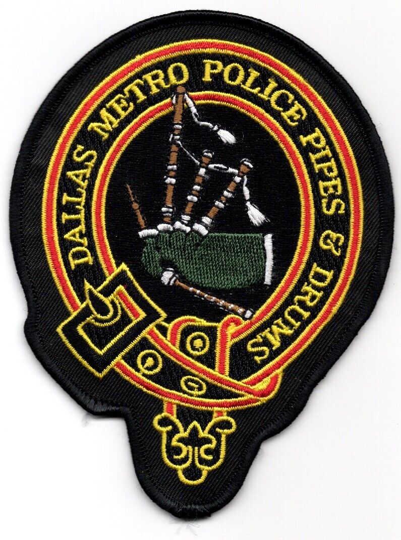 Texas TX Dallas Metro Police Pipes & Drums Patch