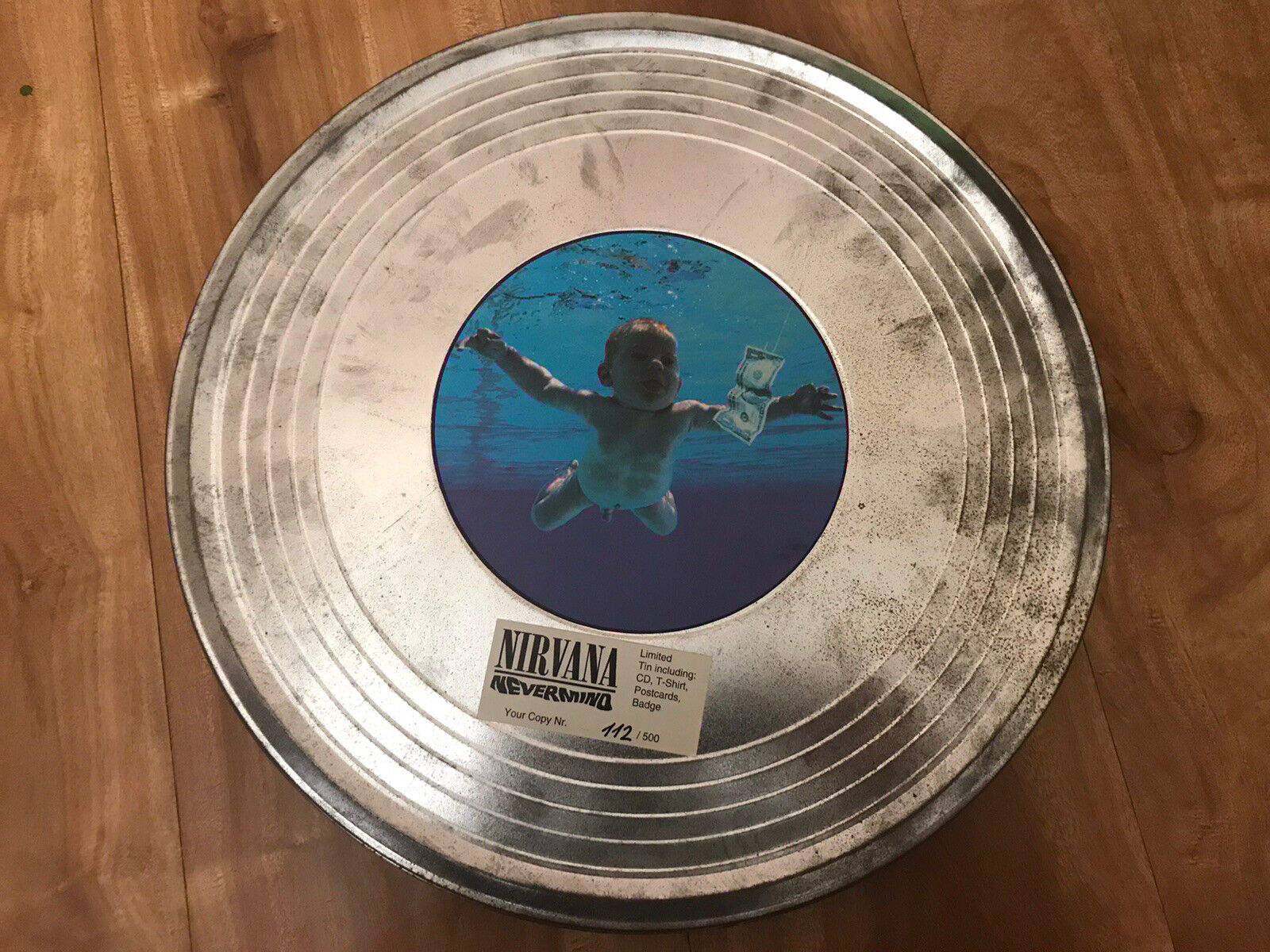 Vintage Nirvana Film Can With Nevermind CD, Button and Postcard