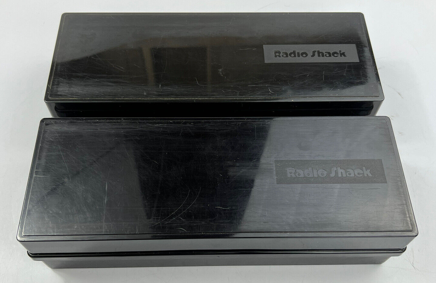 Set of 2 VTG Radio Shack Realistic Cassette Tape Storage Organizer Case Holds 15
