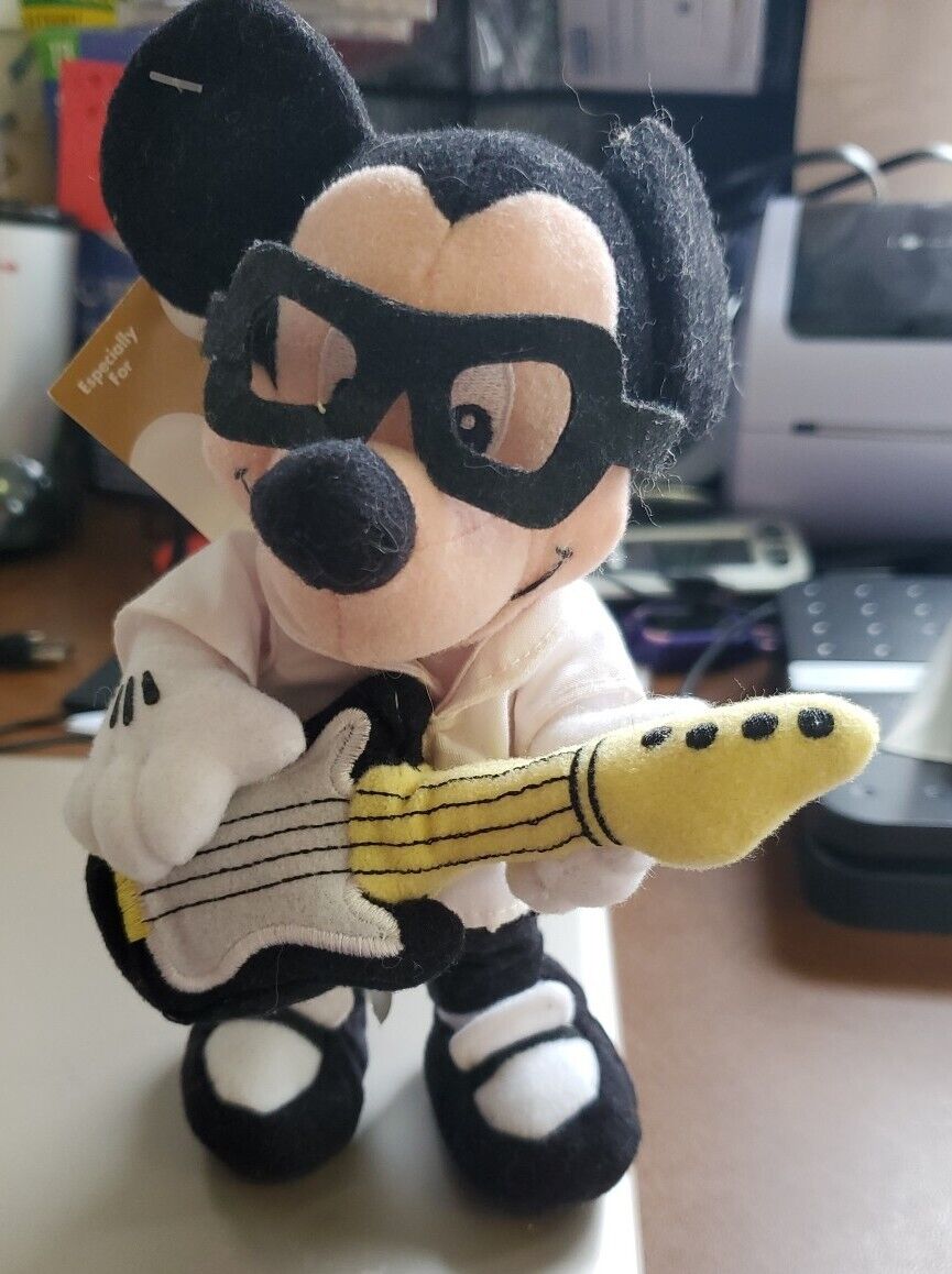 Disney 50\'s Mickey Mouse With Guitar Bean Bag Walt Disney Plush Toy NWT
