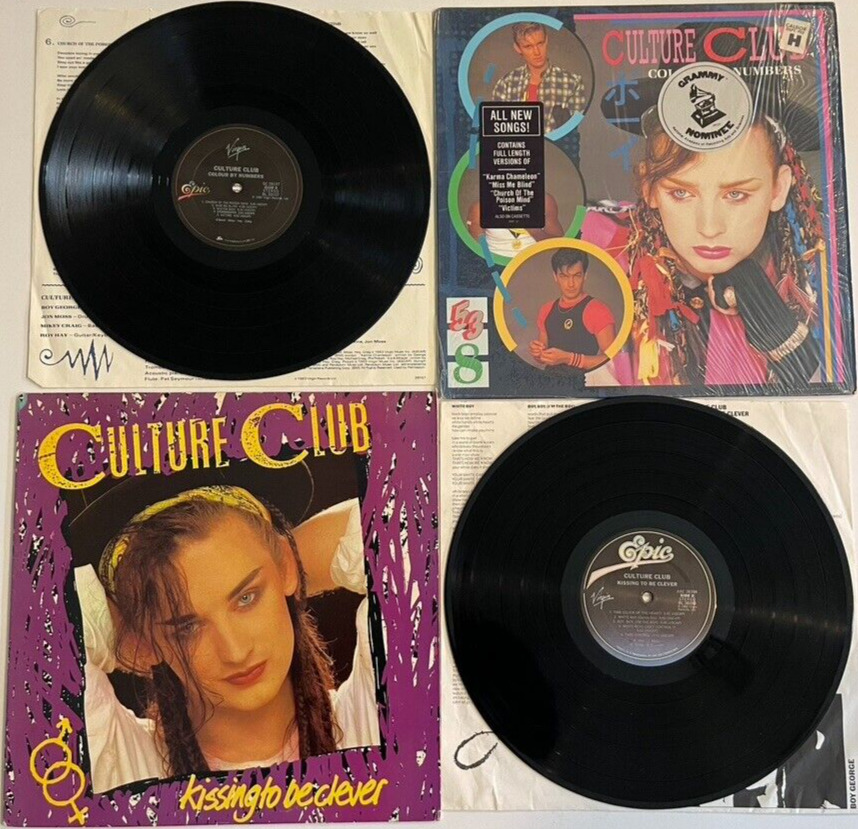 Culture Club Colour by Numbers + Kissing to Be Clever Vinyl 2 LP Lot Epic
