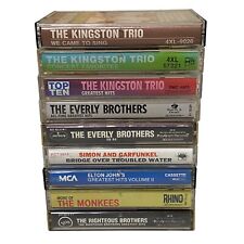 Lot Of 9 Assorted 60s 70s Cassette Tapes Rock Pop Folk Kingston Trio Everly Bros picture