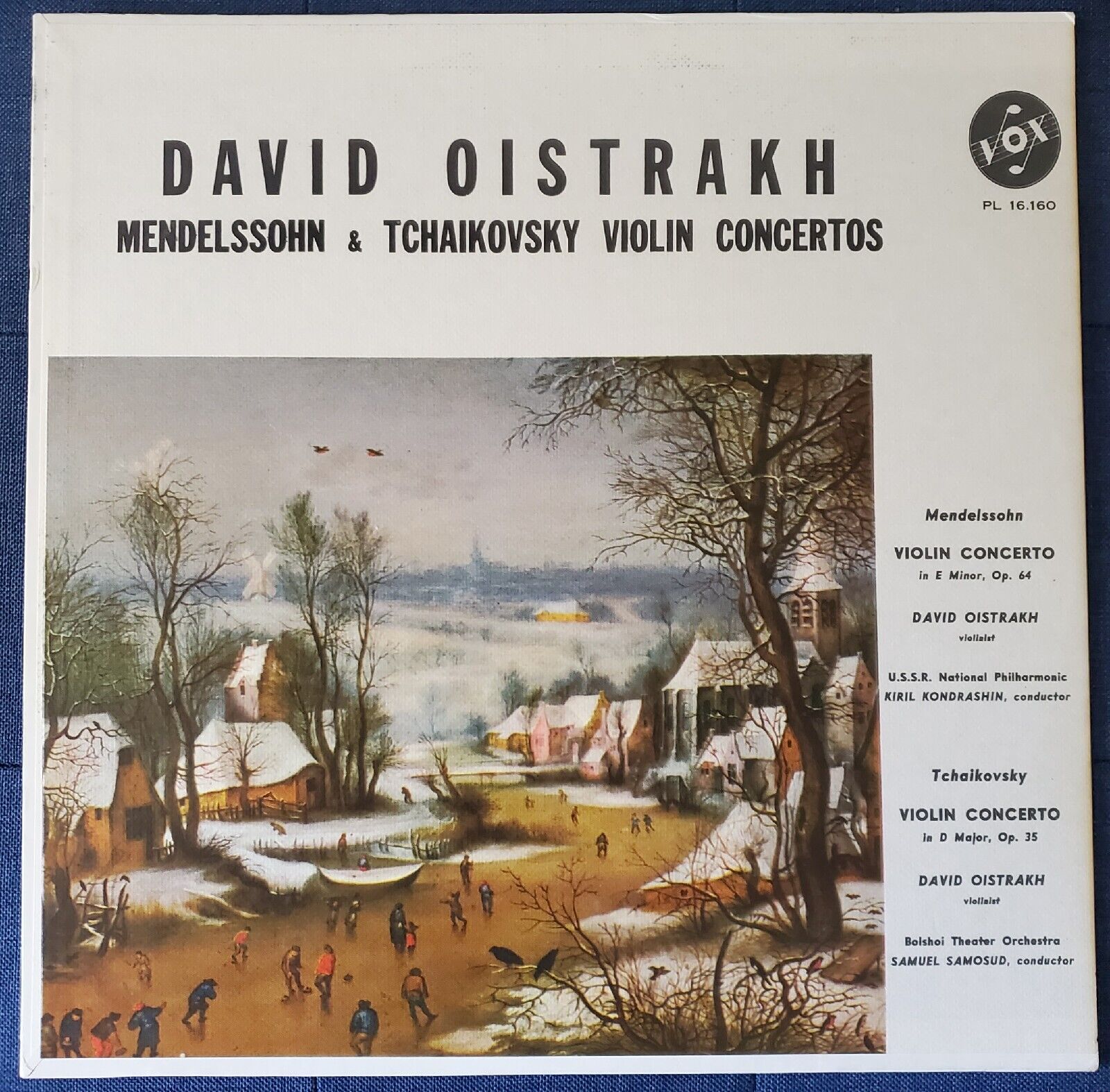 David Oistrakh - Mendelssohn Tchaikovsky VIOLIN CONCERTOS VOX 16.60 VG+/NM MONO