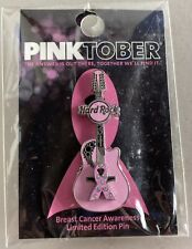  2011 BREAST CANCER AWARENESS PINKTOBER 3D HARD ROCK GUITAR PIN LIMITED EDITION picture