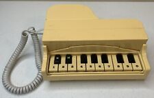Vintage WHITE PIANO Phone Columbia - Music Playing desktop UNTESTED/Discolored picture