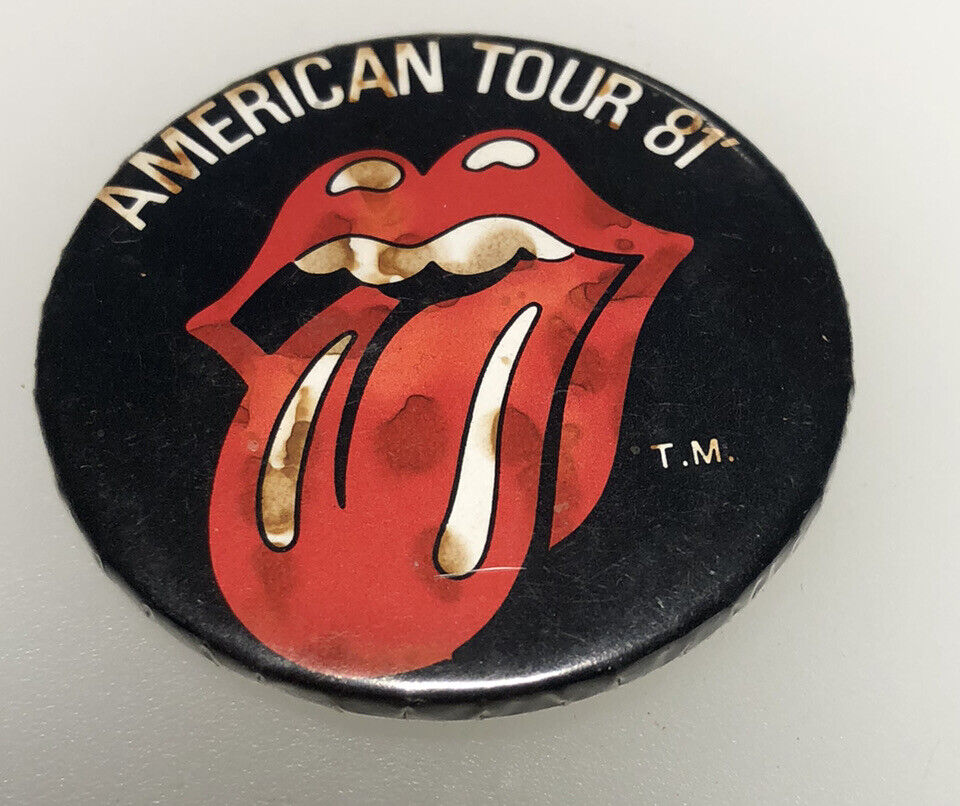1981 Rolling Stones American Tour Rock N Roll Music Band Pin Pinback Button