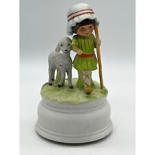 Vintage Christmas Music Box Shepherd Boy and Lamb Gorham Moppets 1982 Silent Nig picture
