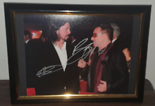DAVE GROHL AND BONO  - HAND SIGNED PHOTO WITH COA  U2 FOO FIGHTERS FRAMED picture