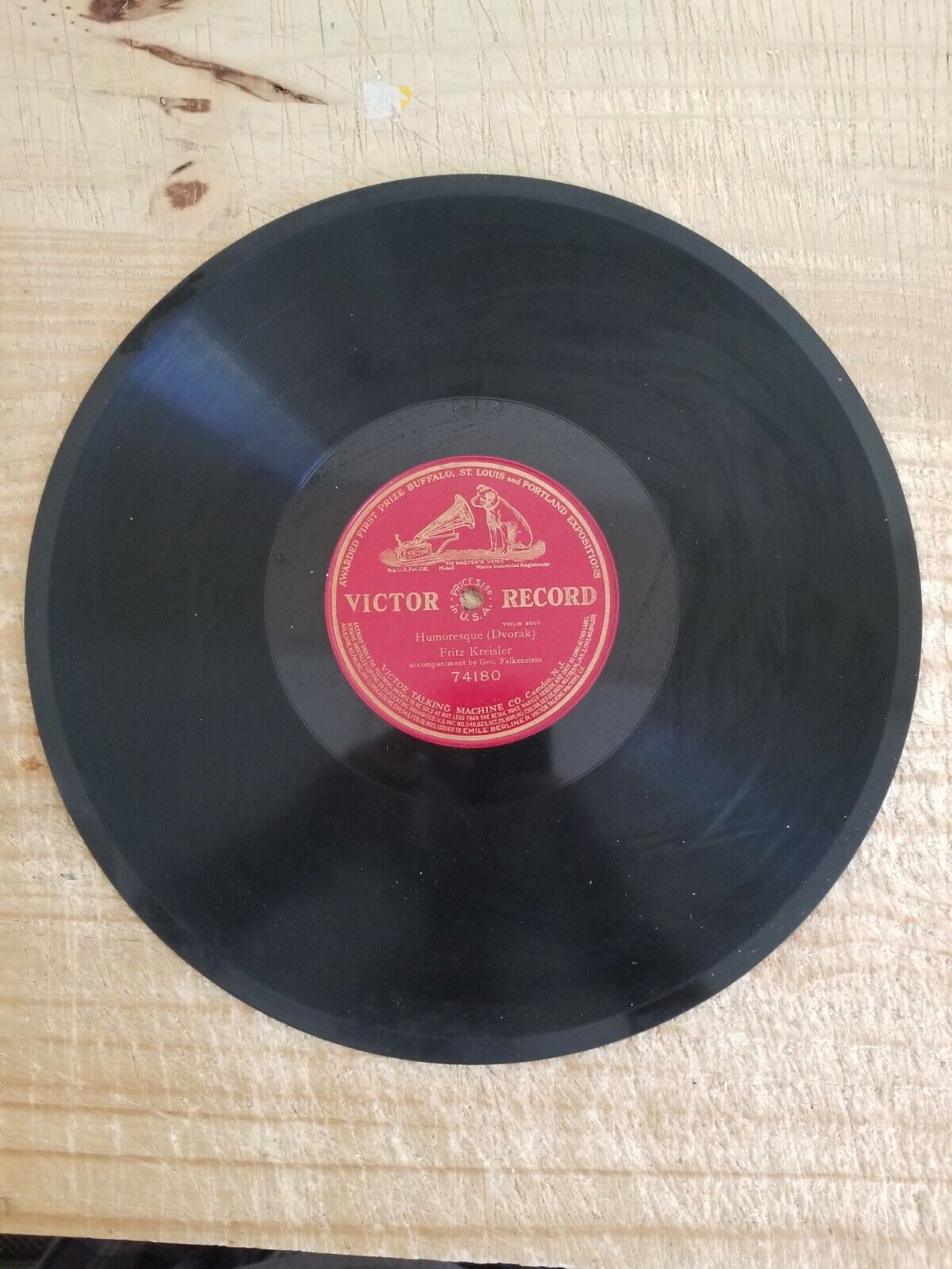 Vintage Record Fritz Kreisler Humoresque 78Rpm  Victor 74180*