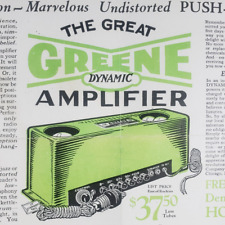 Greene Radio Battery Amplifier Tube Ad Pamphlet c1923 Dynamic AC DC Power A585 picture