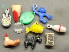'60's Gumball Kid's Charms Monkey Poodle Fish Bible Foot Guitar Clock Misc picture