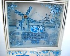 Vintage Wood 3D Music Box Reverse Paintings w/Moving Windmill Lara's Theme picture