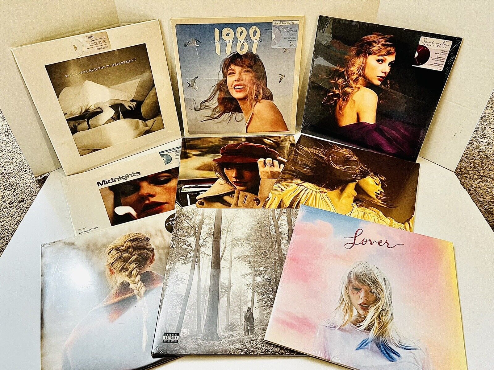 Taylor Swift LOT OF 9 Factory Sealed Vinyls Including Tortured Poets Department