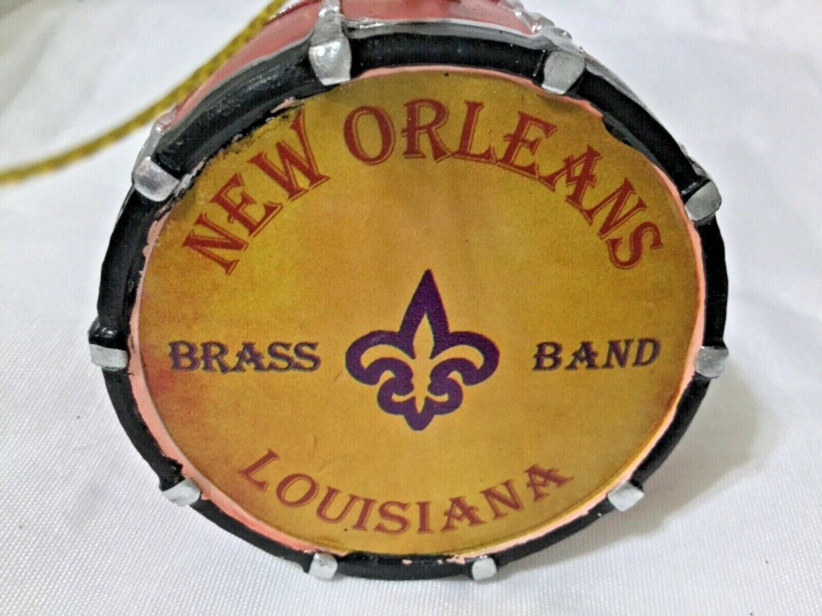 Piazza Christmas New Orleans Louisiana Brass Band/Fleur De Lis Drum Ornament