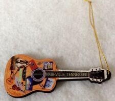 Guitar Shape Nashville, Tennessee Ornament/Hanger-Both sides Stamped -Christmas picture