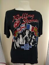 Vintage Retro  - Rolling stones t shirt Black 1982 European Tour size large 34in picture