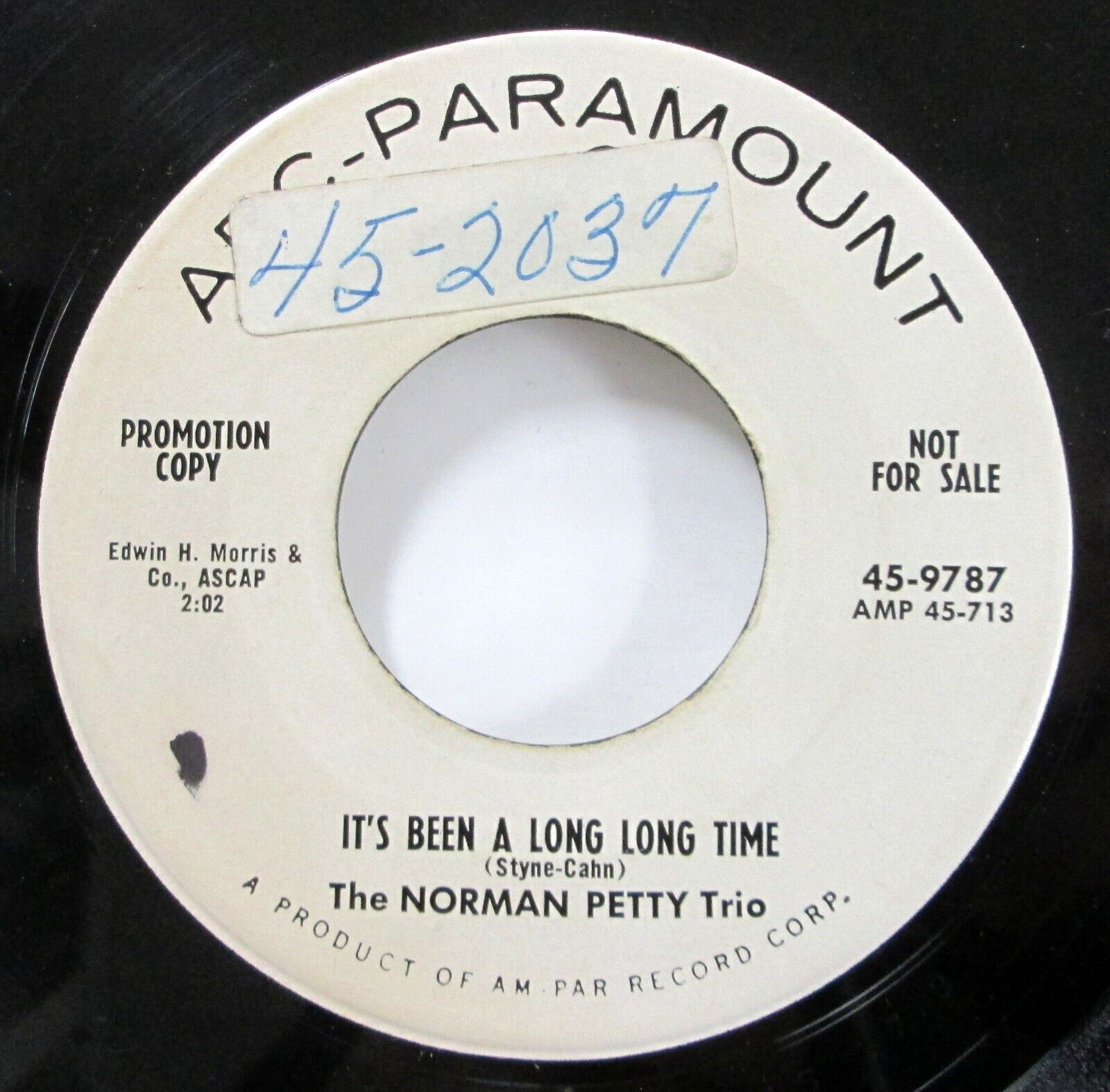NORMAN PETTY TRIO 45 Almost paradise / It\'s Been a long time ABC Promo   Bd 111