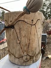 Drum Native American Hopi  tribe  26”x 18” handcarved Cottonwood Ligth Deco/Only picture