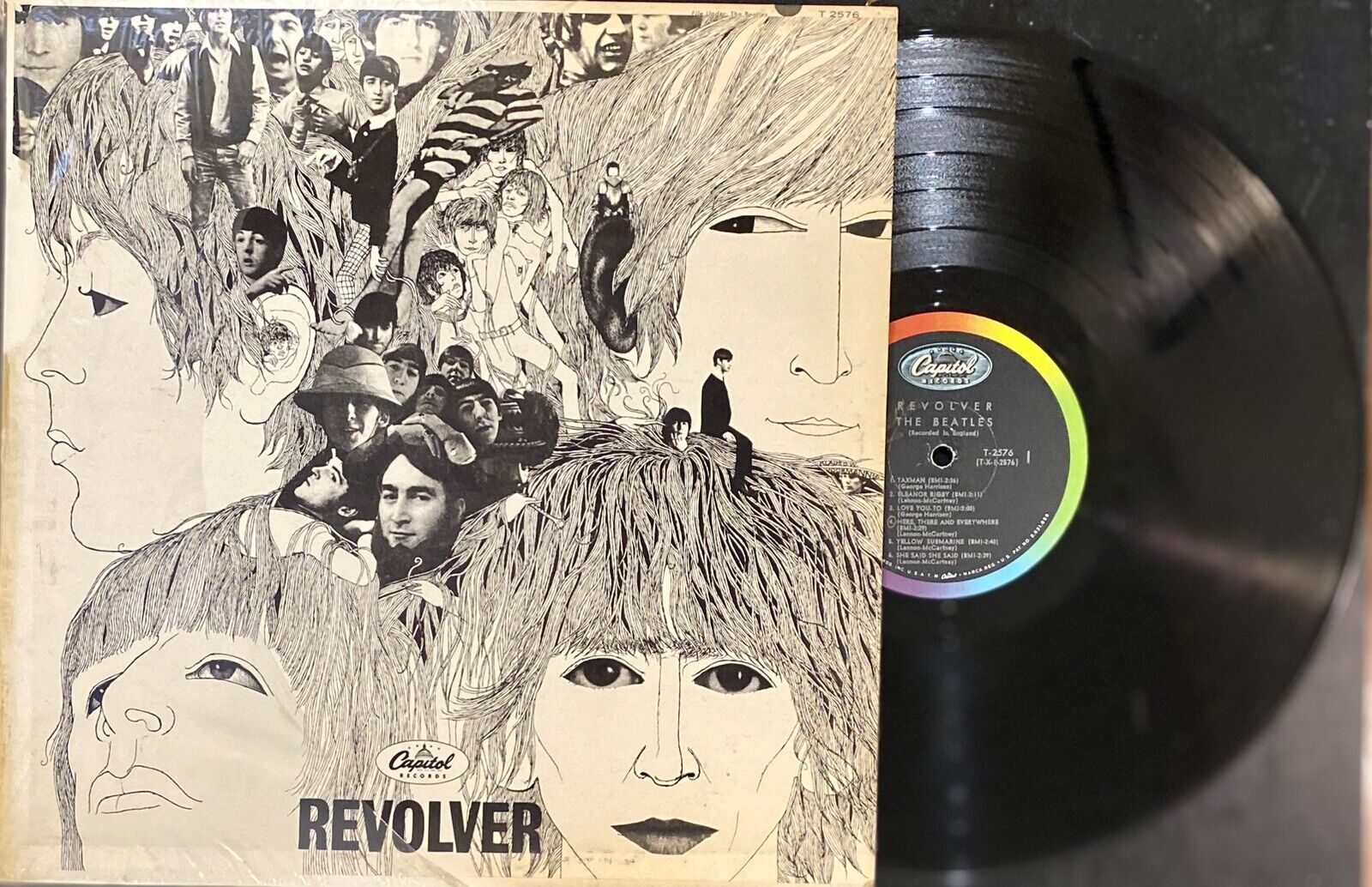 THE BEATLES “REVOLVER” LP 1966 MONO T 2576  PARTIAL SHRINK SCRANTON PRESSING VG+