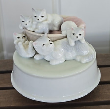 Vintage Summit Collection Music Box Mother Cat Kittens Love Makes World Go Round picture