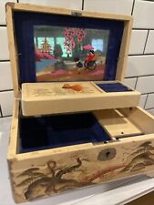 Vintage Japanese Ivory Handpainted Lacquer Musical Jewelry Box “La Vi En Rose”  picture
