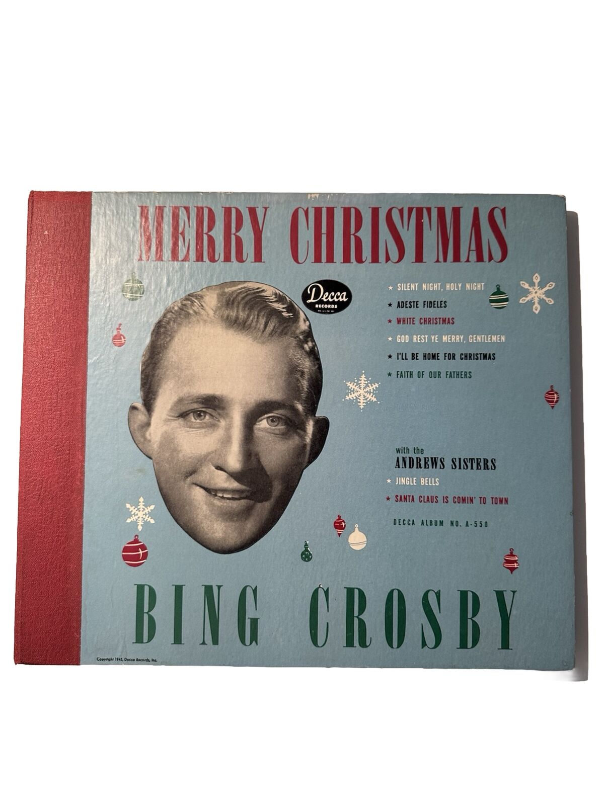 1945 Bing Crosby Christmas Vinyl Decca Records- Rare One cracked Collectors