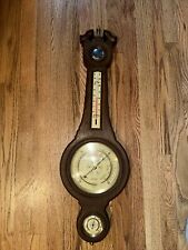 Vintage Springfield Banjo Wall Mount Weather Station Barometer Temp Humidity picture